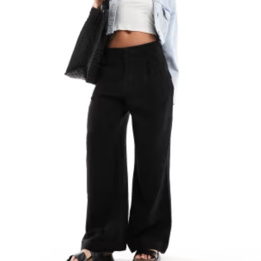 ASOS Black Wide-Leg Trousers